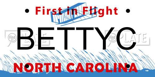 BETTYC North Carolina License Plate