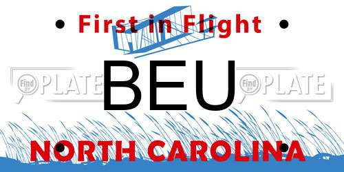 BEU North Carolina License Plate