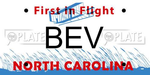 BEV North Carolina License Plate