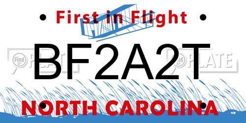 BF2A2T North Carolina License Plate