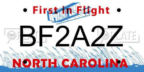BF2A2Z North Carolina License Plate