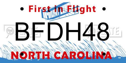 BFDH48 North Carolina License Plate