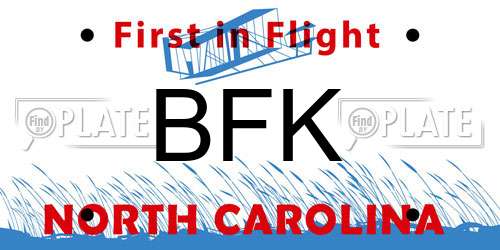 BFK North Carolina License Plate