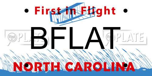 BFLAT North Carolina License Plate