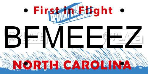 BFMEEEZ North Carolina License Plate