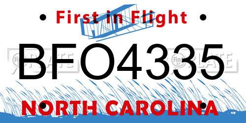 BFO4335 North Carolina License Plate