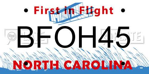 BFOH45 North Carolina License Plate