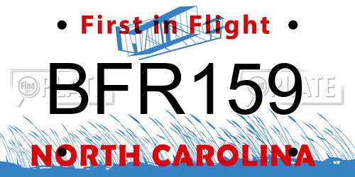 BFR159 North Carolina License Plate