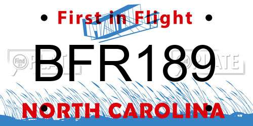 BFR189 North Carolina License Plate