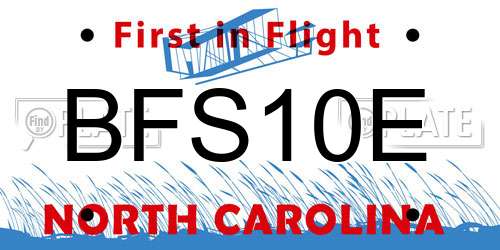 BFS10E North Carolina License Plate