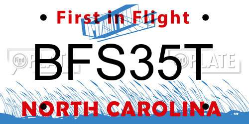 BFS35T North Carolina License Plate
