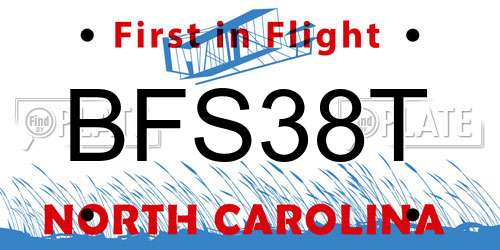 BFS38T North Carolina License Plate