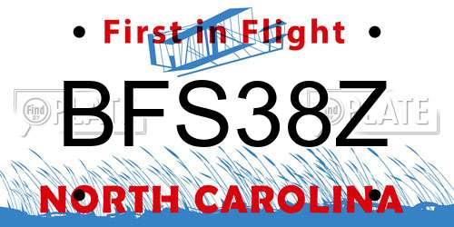 BFS38Z North Carolina License Plate