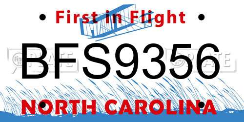 BFS9356 North Carolina License Plate