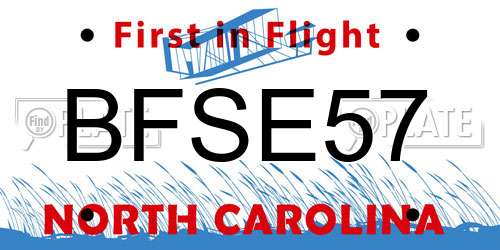 BFSE57 North Carolina License Plate