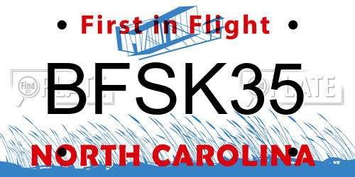 BFSK35 North Carolina License Plate
