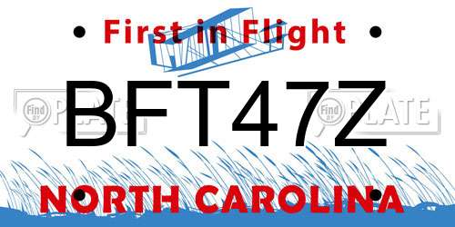 BFT47Z North Carolina License Plate