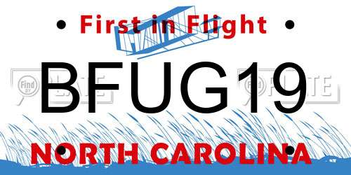 BFUG19 North Carolina License Plate