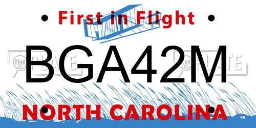 BGA42M North Carolina License Plate
