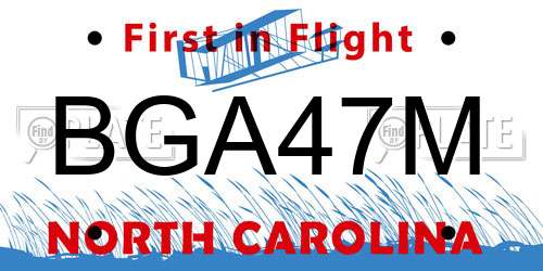 BGA47M North Carolina License Plate