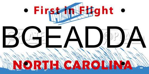 BGEADDA North Carolina License Plate