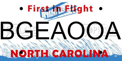 BGEAOOA North Carolina License Plate