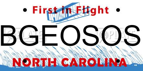 BGEOSOS North Carolina License Plate