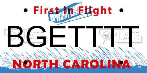BGETTTT North Carolina License Plate