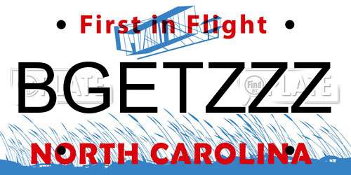 BGETZZZ North Carolina License Plate