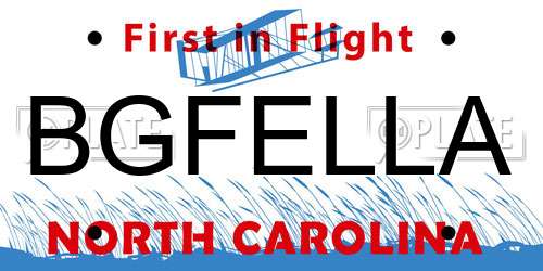 BGFELLA North Carolina License Plate