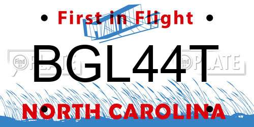 BGL44T North Carolina License Plate