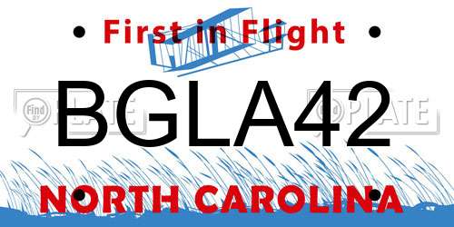 BGLA42 North Carolina License Plate