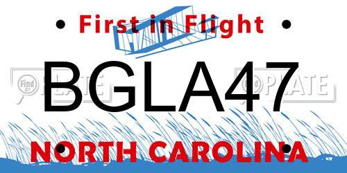 BGLA47 North Carolina License Plate
