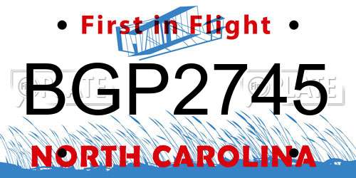 BGP2745 North Carolina License Plate
