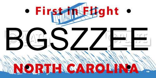 BGSZZEE North Carolina License Plate