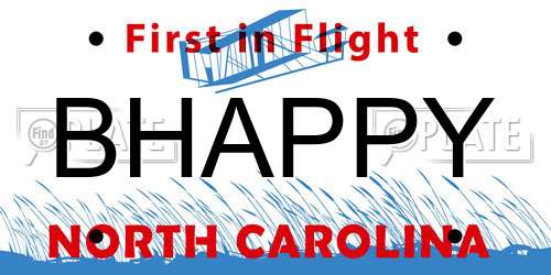 BHAPPY North Carolina License Plate