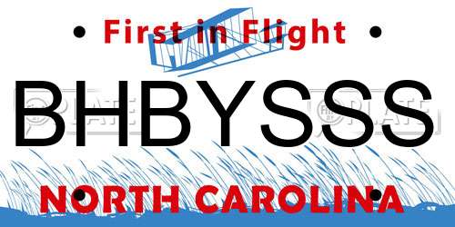 BHBYSSS North Carolina License Plate
