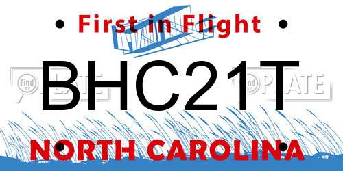 BHC21T North Carolina License Plate