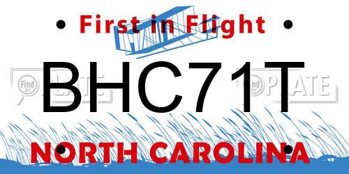 BHC71T North Carolina License Plate