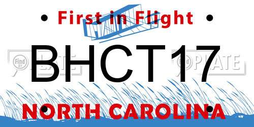 BHCT17 North Carolina License Plate