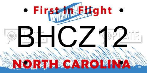 BHCZ12 North Carolina License Plate