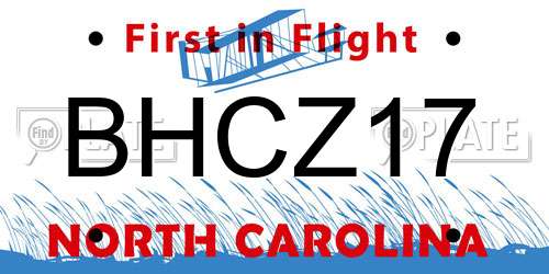 BHCZ17 North Carolina License Plate