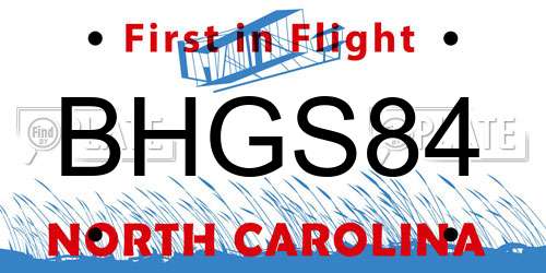 BHGS84 North Carolina License Plate