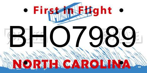 BHO7989 North Carolina License Plate