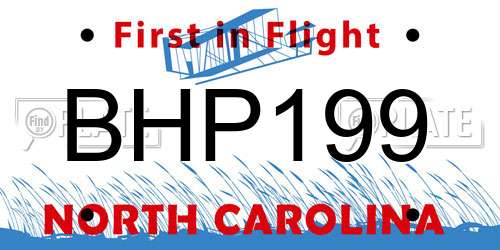 BHP199 North Carolina License Plate