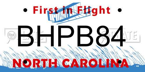 BHPB84 North Carolina License Plate