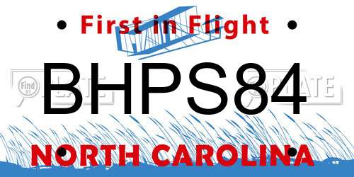 BHPS84 North Carolina License Plate