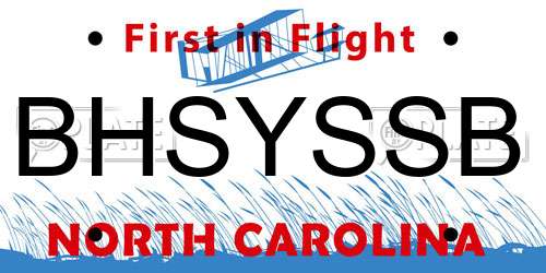 BHSYSSB North Carolina License Plate