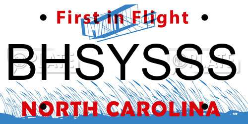 BHSYSSS North Carolina License Plate