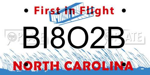 BI8O2B North Carolina License Plate